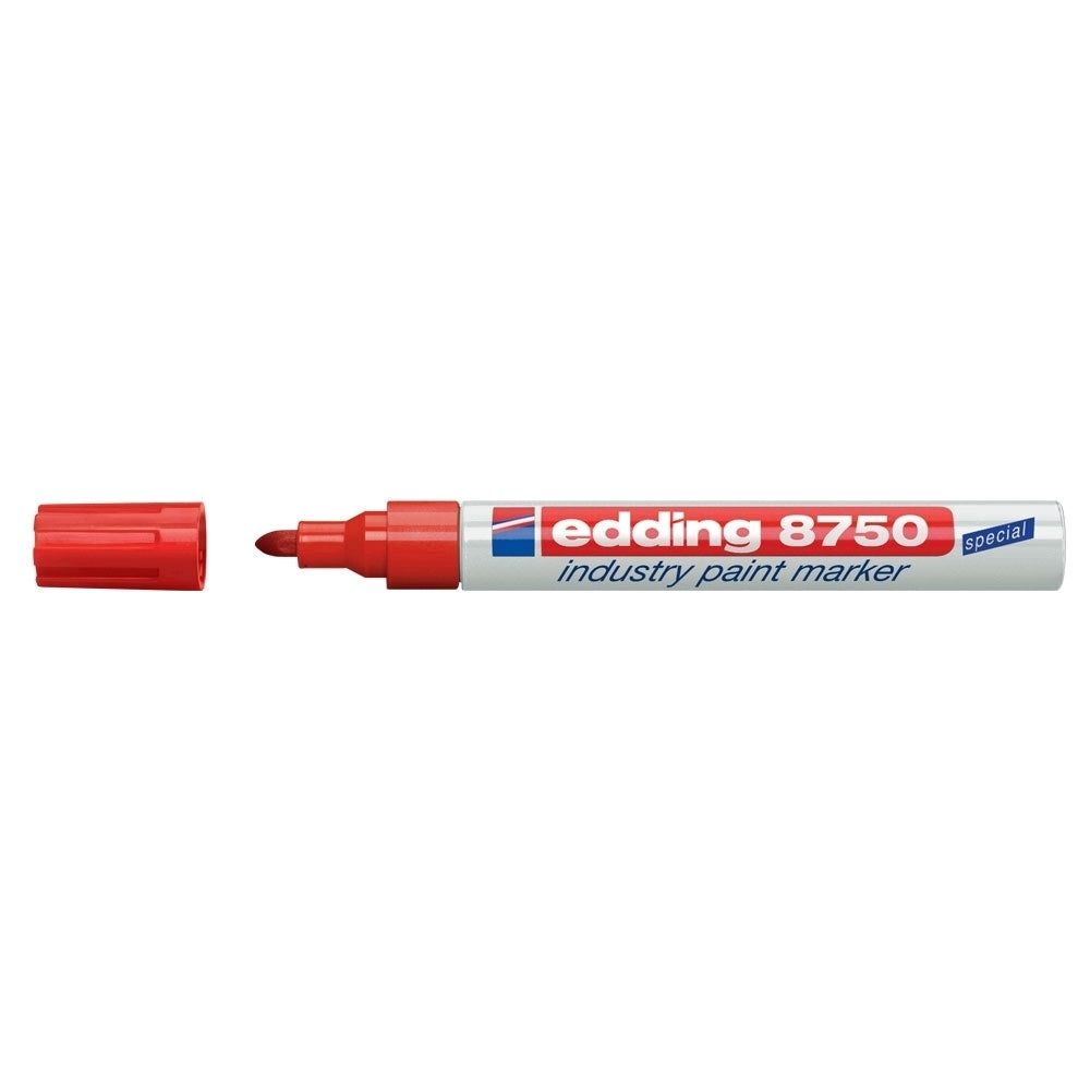 Marker permanent Edding 8750, cu vopsea, corp aluminiu, varf rotund, 2-4 mm, rosu Marker permanent Edding 8750, cu vopsea, corp aluminiu, varf rotund, 2-4 mm, rosu